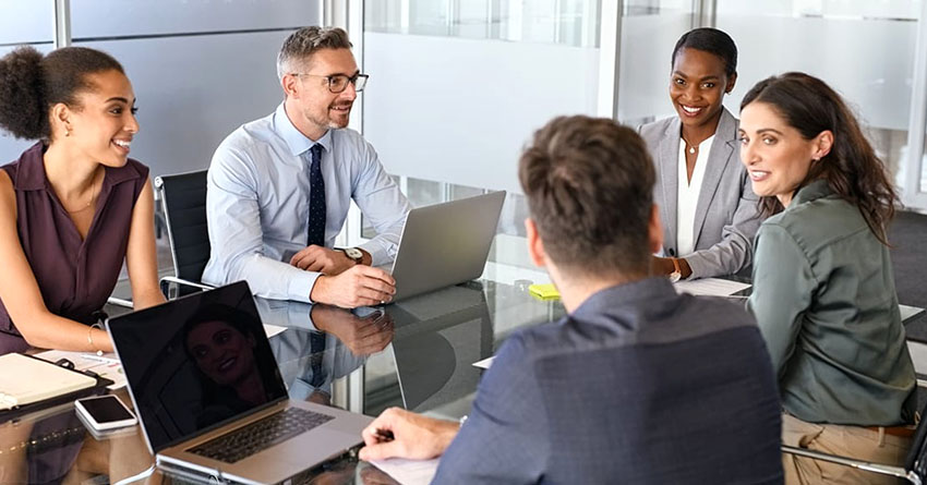 Corporate team meeting — GateZip group travel coordination