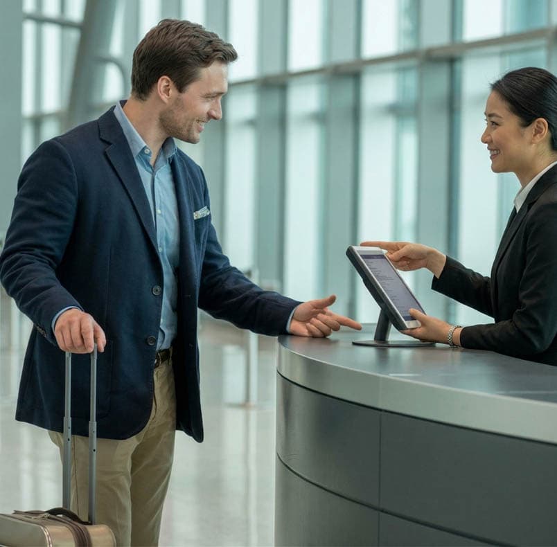 GateZip Fast Track assistance — traveler welcomed at Suvarnabhumi Airport